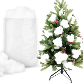 YUNSTK Artificial Snow Decorative Snow Christmas Artificial Snow, Fibre Fluffy Snow Wadding, Cotton Wool Decorative Snow Indoor Fake Snow for Christmas Tree, Winter Home Decor (5.3 ounces/150 g)