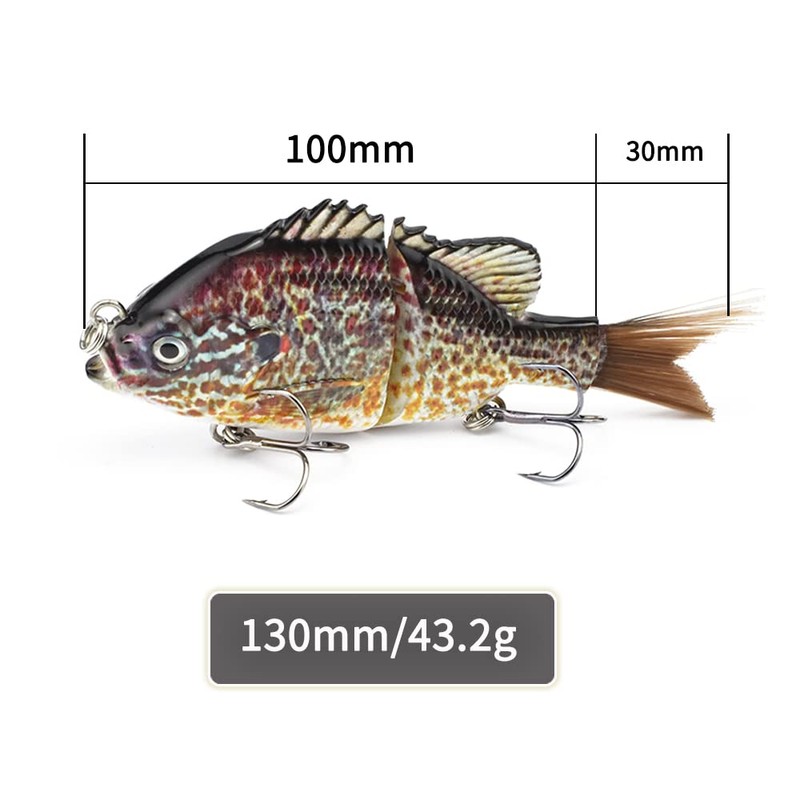 ODS Glide Bait Bionic Jointed Artificial Swimbait with Fiber Tail
