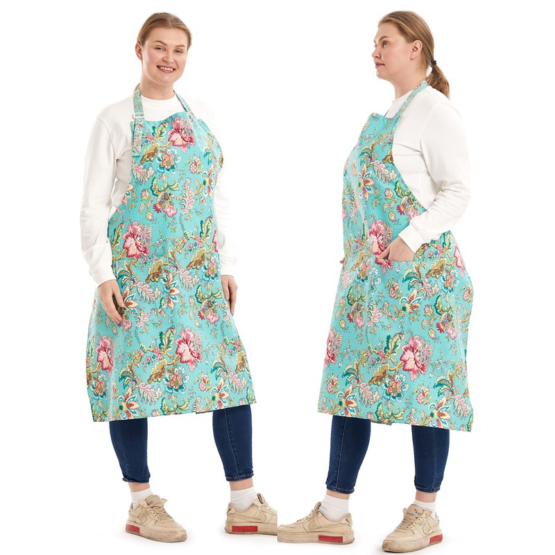 APRONNER Cotton Linen Baking Plus Size Aprons for Women with
