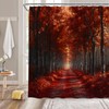 MYYJYY Fall Forest Shower Curtain Autumn Maple Leaves Sunshine Tree