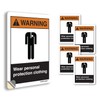 Wear Personal Protection Clothing ANSI Warning Vinyl Decal Label 24
