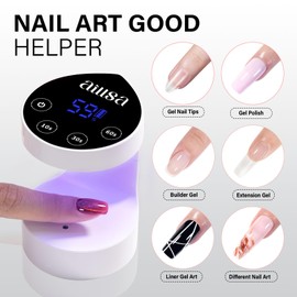AILLSA Flash Cure Light for Gel Nails LED Mini Nail Lamp Small UV Light Nail Cure Lamp Handheld Gel Nail Dryer Portable Cordless Single Finger for Polish