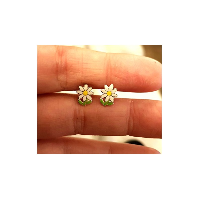Daisy Flower Earrings 925 Sterling Silver