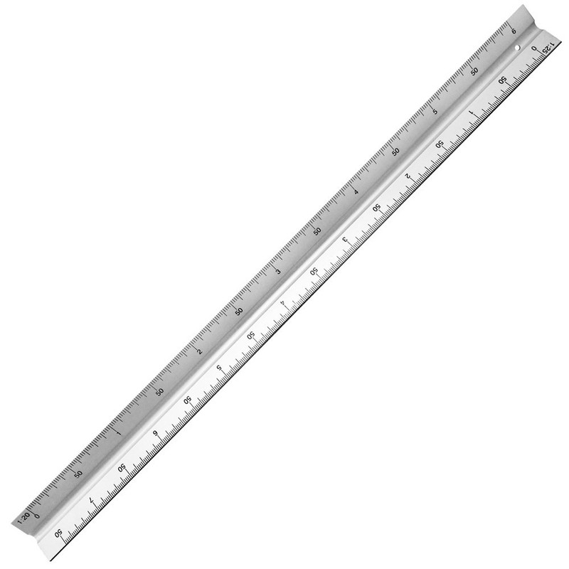 OCM Metric Triangular Engineer Scale Ruler (Proffessional Grade Solid Aluminum)