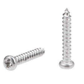 TA-VIGOR 50Pcs Self Tapping Screws, M2 Phillips Pan Head Screw, 12mm Round Head Tapping Screws, 316 Stainless Steel Machine Wood Fasteners Bolts for Wood, Drywall, Furniture, Repairing