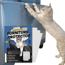 17x12-inch, XXL -12 Pack Cat Scratch Furniture Protector, Pet Training Tape, Anti Scratching Sticky Tape, Anti Scratch Furniture Protector, Clear Cat Scratch Deterrent