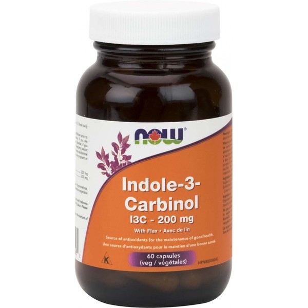 NOW Foods Indole-3-Carbinol 200 mg, 60 Veg Capsules