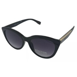Kenneth Cole Reaction Womens Cat Eye Black Clear Plastic Sunglass KC1373. 1B