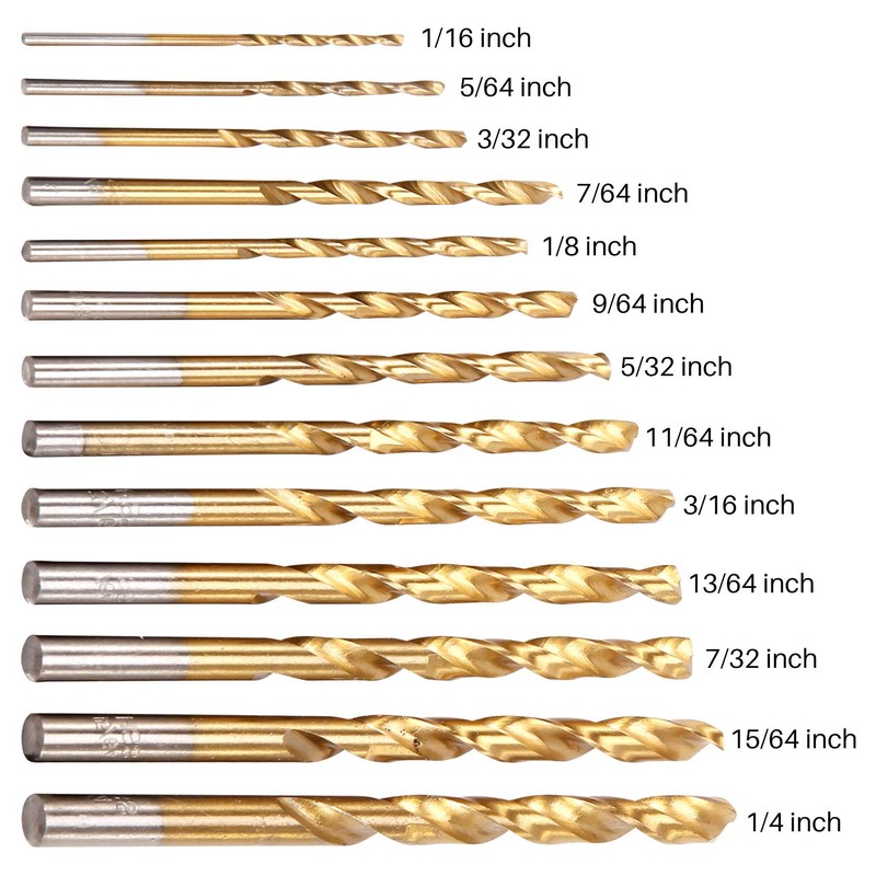 Kopinma 13Pcs Left Handed Drill Bit Set Extractor Drill Bits