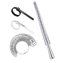 YIEPET US Ring Sizing Kit,Gauge Set with Measuring Tool,Sizes 0-15 Steel Ring Mandrel.Finger Sizer1-13 with Half Size,Measuring Wedding Rings