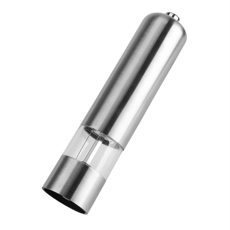 Stainless Steel Electric Kitchen Pepper Grinder Cordless Battery Powered Adjustable