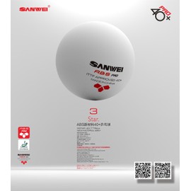 Sanwei 3 Star ABS Professional Table Tennis Balls - Pack of 6 - White - ITTF Approved Competition approved Ping Pong Balls