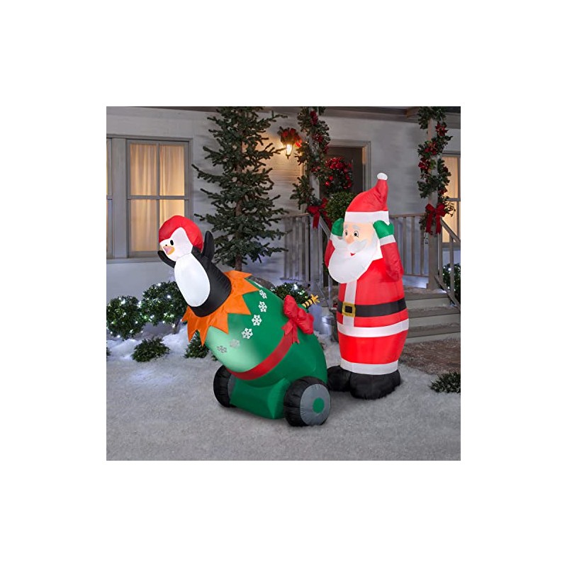 Gemmy Industries Lightshow Airblown Santa and Penguin