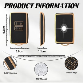 TOOMUME Key Cover, Car Key Case Card Suitable for Renault Scenic Megane Talisman Koleos Kadjar Clio Captur Espace Zoe Arcan Dacia Duster, Key Cover Protection Key Case - Smart Key