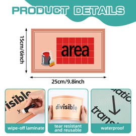 AmazingSpark 45 Pcs Math Vocabulary Flash Cards 6 x 10 Inches Math Vocabulary Word Wall for 3–5 Grades Classroom Supplies Teacher Teaching Tools