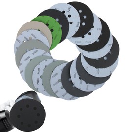 GCNWW 30Pcs 125mm Sanding Discs, 5 Inch 8 Hole Wet and Dry Sandpaper, 240 320 400 600 800 1000 1200 1500 2000 3000 Grit Loop Sanding Pads for Wood Metal Furniture Car Polishing