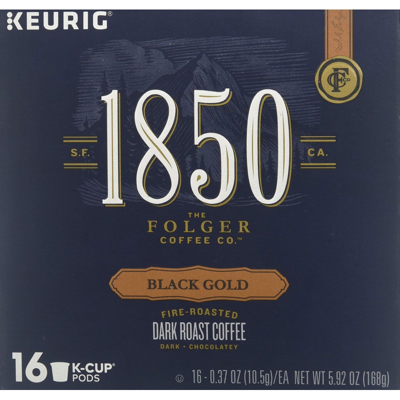 Folgers 1850 Black Gold Keurig K-Cups coffee 16 pods, pack