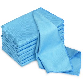 HOTUT Kitchen Towels, Pack of 8 Microfibre Glass Polishing Cloths, Microfibre Cleaning Cloths, Extremely Absorbent Kitchen Towels, Soft Window Cloth, Streak-Free, for Kitchen, Bathroom, Window, 30 x