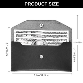 Cash Holder Women,Cash Wallets for Women, Reusable Cash Holder Wallet, Men's and Women's Pu Leather Cash Envelope Wallet, Cash Stuffing Wallet for Budget Cash Holder (Black)