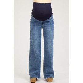 PinkBlush Blue Wide Leg Maternity Jeans