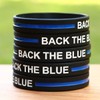 10 Back The Blue Thin Blue Line Silicone Wristbands