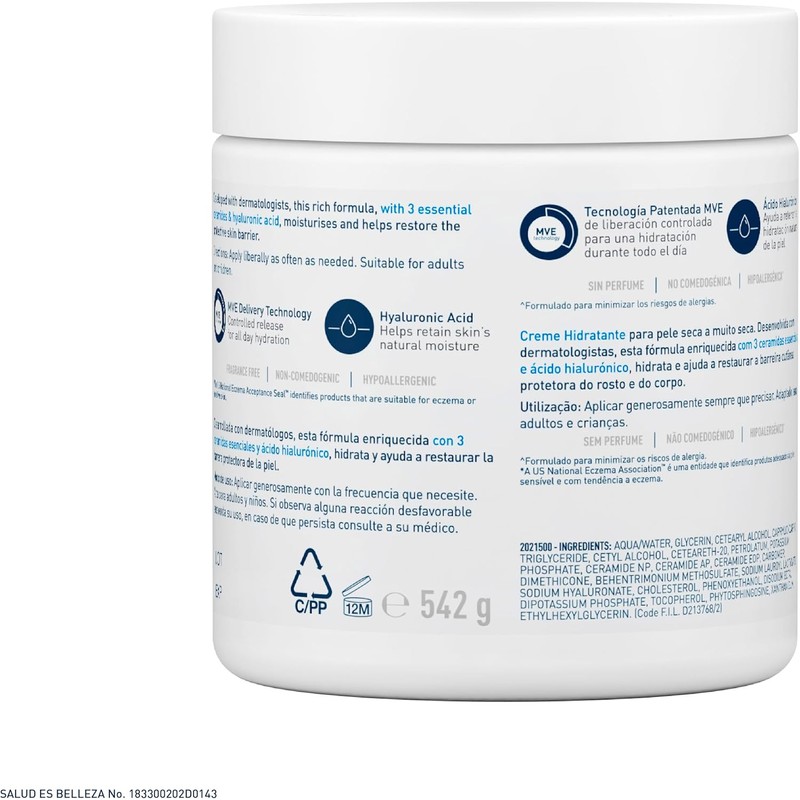 CeraVe Crema Hidratante en Tarro Piel Seca a muy Seca