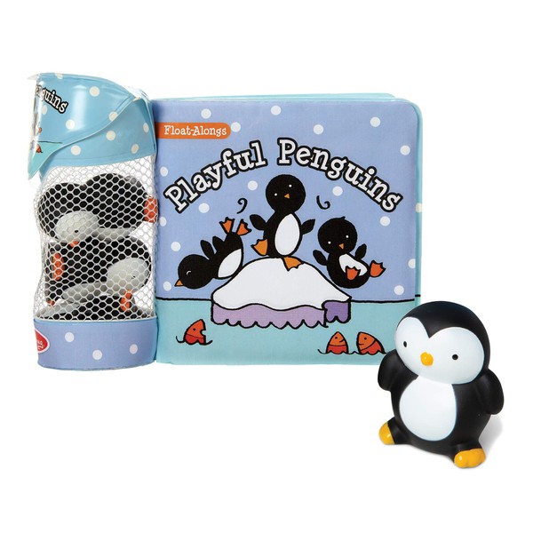 Melissa & Doug 41202 Libro Infantil Playful Penguins para Baño en Inglés con 3 Juguetes Que Flotan