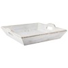Mud Pie White Washed Beaded Serving Tray, One Size