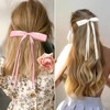 6Pcs Hair Bow Ribbon for Women Girls Black White Tassel