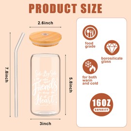 Nuenen 2 Pieces Friends Gifts Coach Gifts Chaos Coordinator Gifts for Women 16 oz Glass Coffee Tumbler Cup for Birthday Gifts Appreciation Thank You Gift Coach Sisters Coworker(Friends)