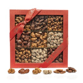 Walnut Tree | Assortment of Caramelised Pecans, Honey Caramelised Cashews, Salted Caramelised Almonds & Peanuts, Sesame Honeyed Peanuts | Suitable for Vegetarian and Gluten Free Diets | 500g Pack