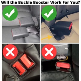 Seat Belt Buckle Booster™ (BPA Free) - Raises Your Unrcessed Rear Seat Belt for Easy Access - Stop Fishing for Buried Seat Belts - Ensures Upright Positioning for Quick and Easy Buckling (1)