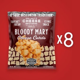 Cheese Bros Squeaky Fresh Wisconsin BLOODY MARY Cheese Curds | 8 Pack | 8 OZ bags | Gourmet Gift for Families