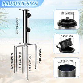 Shyllin Parasol Stand, Removable Umbrella Holder with Lawn Spike for Beach and Garden, Sturdy Umbrella Stand with Ground Spike for Secure Hold, Ideal for Parasol on the Lawn