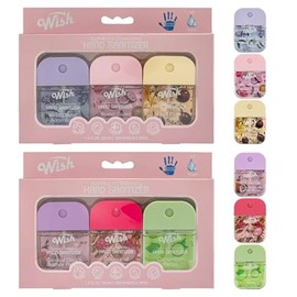 Wish Hand Sanitizer Spray Travel Size - Power Mist Hydrating Hand Sanitizer with Keychain and Case - Cute Portable Pocket Spray for Purse Women Girls Trips (6 Pack Multi Scent)