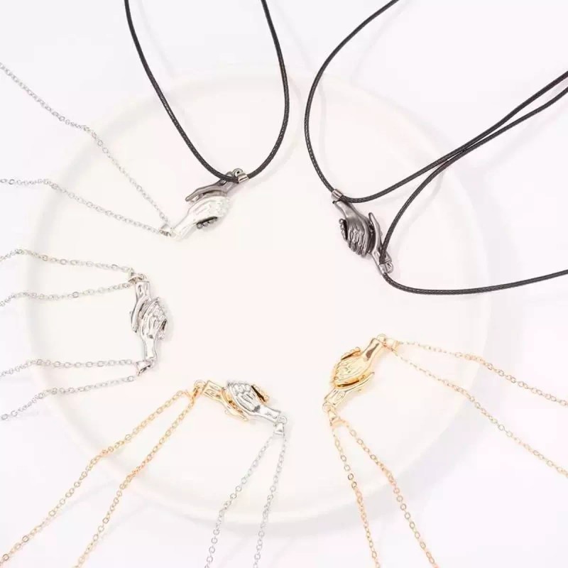 Veraly Collar De Pareja Con Colgante De Manos Magnéticas Aleación