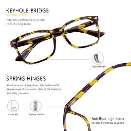 LAMBBAA Vintage Square Progressive Multifocal Presbyopic Glasses, Photochromic Gray Sunglasses for Men Women Readers (+0.00/+1.25 Magnification)