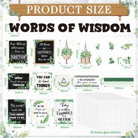 Pasimy Bulletin Board Decorations Bookshelf Reading Library Classroom Decorations Inspirational Cutouts (Eucalyptus)