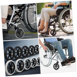 TEHAUX 2pcs Wheelchair Front Wheels Replacement Parts for Walkers Wheelchairs Durable Non Skid Tread Easy to Install Suitable for Rollators and More