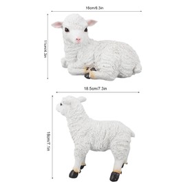 Jerliflyer 1Pcs Lamb Garden Statue,Sheep Hand Made Lifelike Garden Sculpture for Indoor Outdoor Decoration(Small Standing Posture