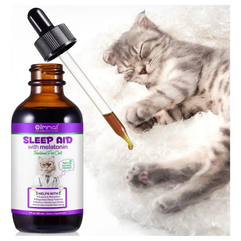Suplemento Gato Con Melatonina Valeriana Para Sueño Y Estrés