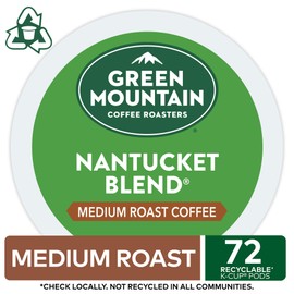 Green Mountain Coffee Roasters Nantucket Blend, Single-Serve Keurig K-Cup Pods, Medium Roast Coffee Pods, 72 Count