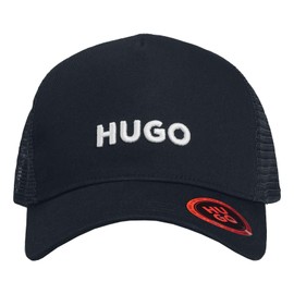 HUGO Men's Marsel Trucker Cap Cotton Twill with Mesh Inserts, Dark Blue405, Unit size