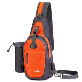 AmHoo Sling Backpack Chest Shoudler Crossbody Bag Water Resistant Hiking Daypack Small Orange