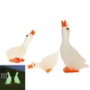 DPWOUM 3pcs White Miniature Resin White Gooses Figurine Mini Animal