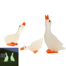 DPWOUM 3pcs White Miniature Resin White Gooses Figurine Mini Animal Resin Statues Ornaments for Home Garden Lawn Decoration Garden Supplies Garden Sculptures and Statues