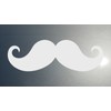 Applicable Pun Swirly Handlebar Mustache - Vinyl Hood Decal -
