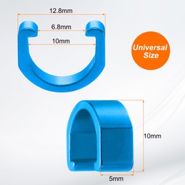HARFINGTON 10pcs Bicycle Cable Clamps C-Clips Aluminum Alloy Housing Hose Guide U-Clips Brake Derailleur Shifter for MTB Road Bike, Blue