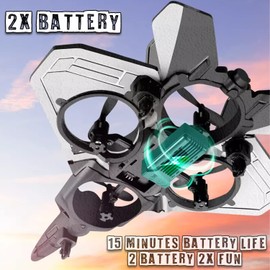 Akargol 4 CH Remote Control Plane v17 2.4 GHz RC Airplanes Helicopter Quadcopter for Adults and Kids, 2 Battery, Easy to Fly Drone, Gravity, Sensing, Stund Roll, Cool Light, Gift for Kids