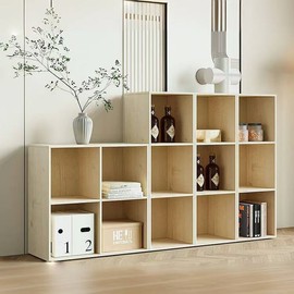 2-Cube Wooden Storage Organizer with Closed Back Panel Bookshelf Display Shelf for Home and Office Closets or Bedroomssize: 2-Cube Cabinet, color: Embossed White